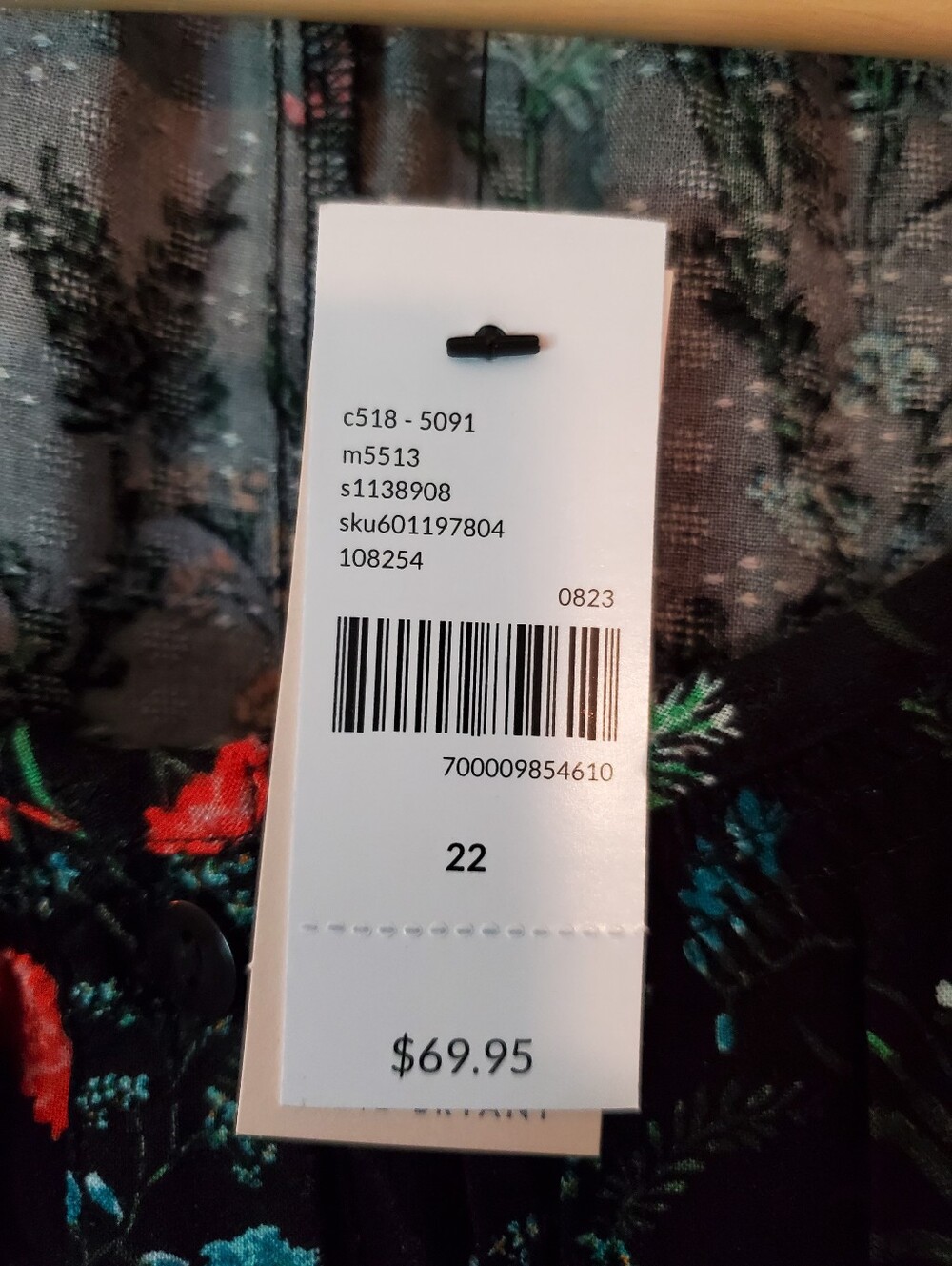 NWT Lane Bryant Floral Long Sleeve Peasant Blouse Boho Cottagecore Size 22. - Picture 3 of 9
